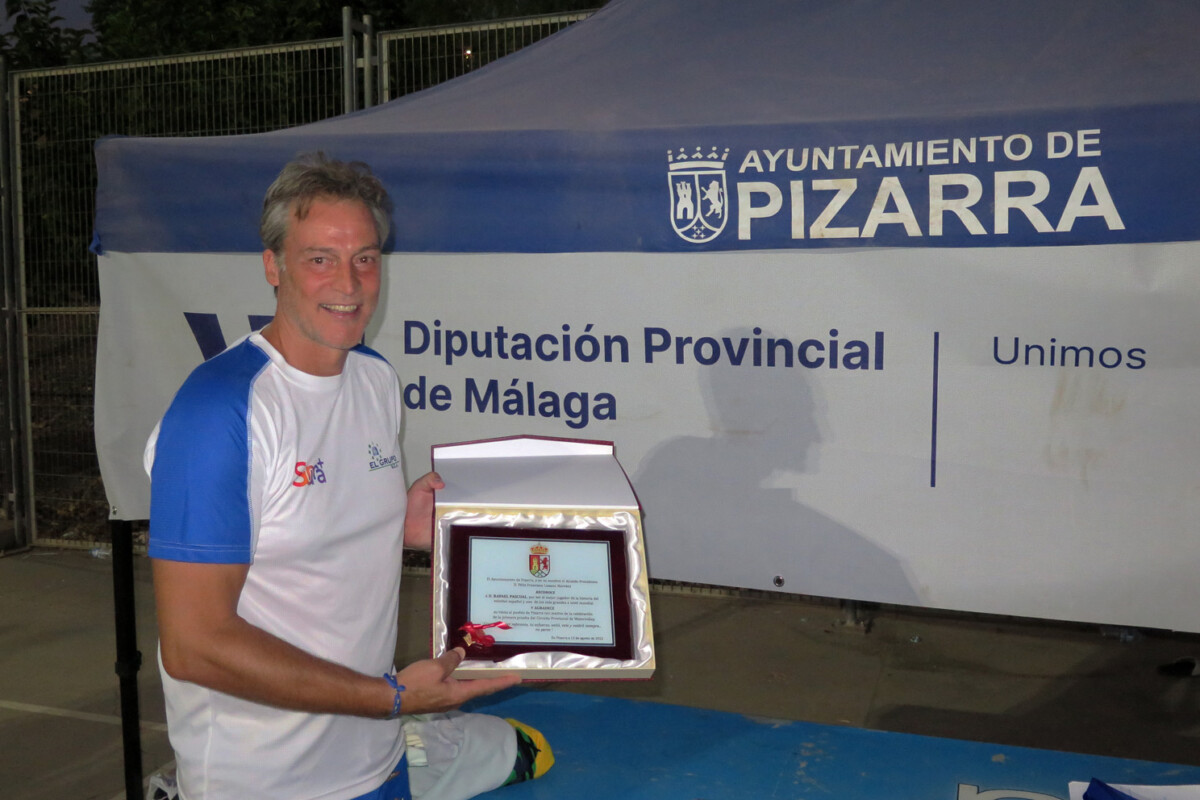 Watervolley Diputacion Malaga Pizarra 2022, homenaje a Rafa Pascual